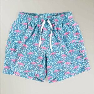 Chubbies Men's Swim Trunks Flamingos 5.5" Drawstring Allover Print Coastal Sz Sm